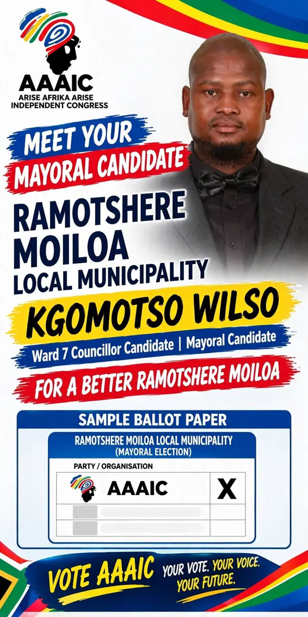 Kgomotso Wilson, AAAIC Ward 7 Councillor and Mayoral Candidate, Ramotshere Moiloa