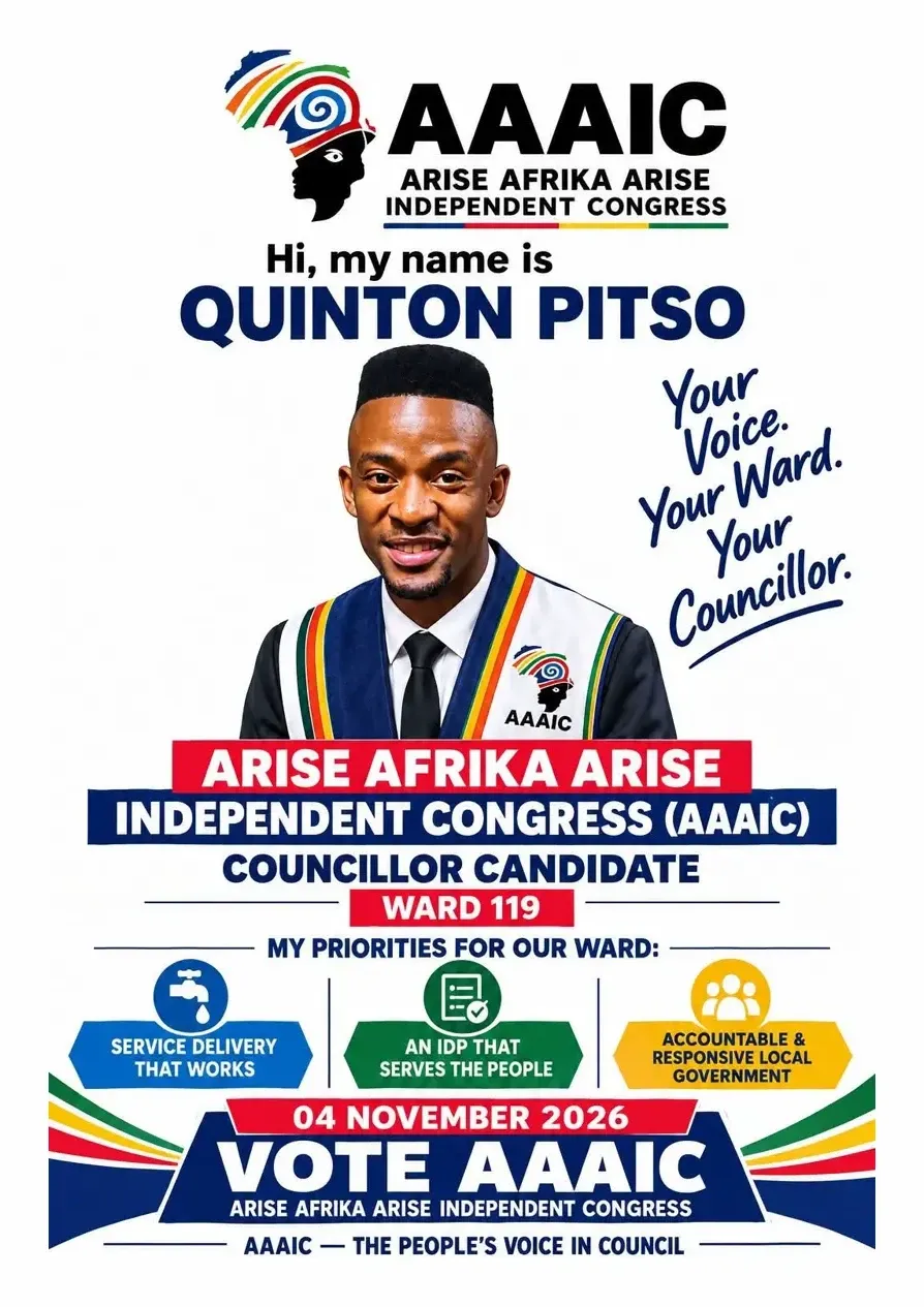 Quinton Pitso, AAAIC Ward 119 Councillor Candidate
