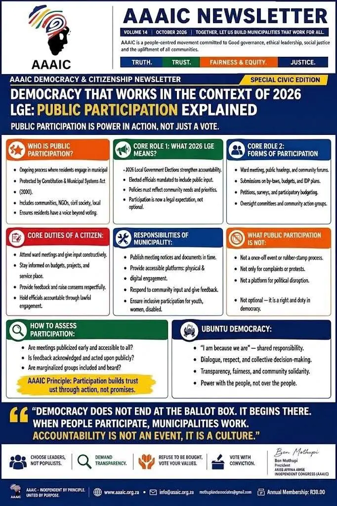AAAIC Newsletter: Democracy That Works in the Context of 2026 — Public Participation Explained