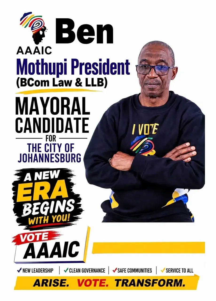 Ben Mothupi, AAAIC President and City of Johannesburg Mayoral Candidate