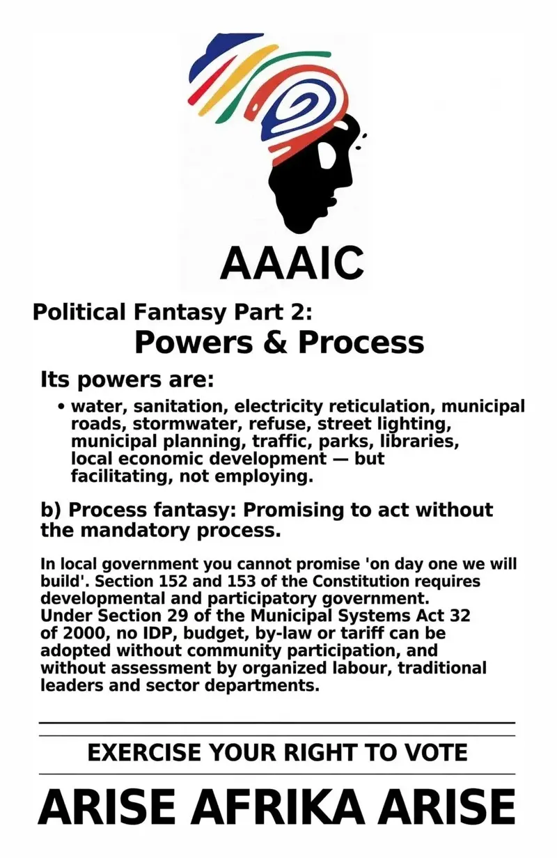 AAAIC poster: Political Fantasy Part 2 — Powers and Process in Local Government